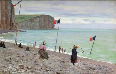 Strandszene in Fecamp, Nordfrankreich
